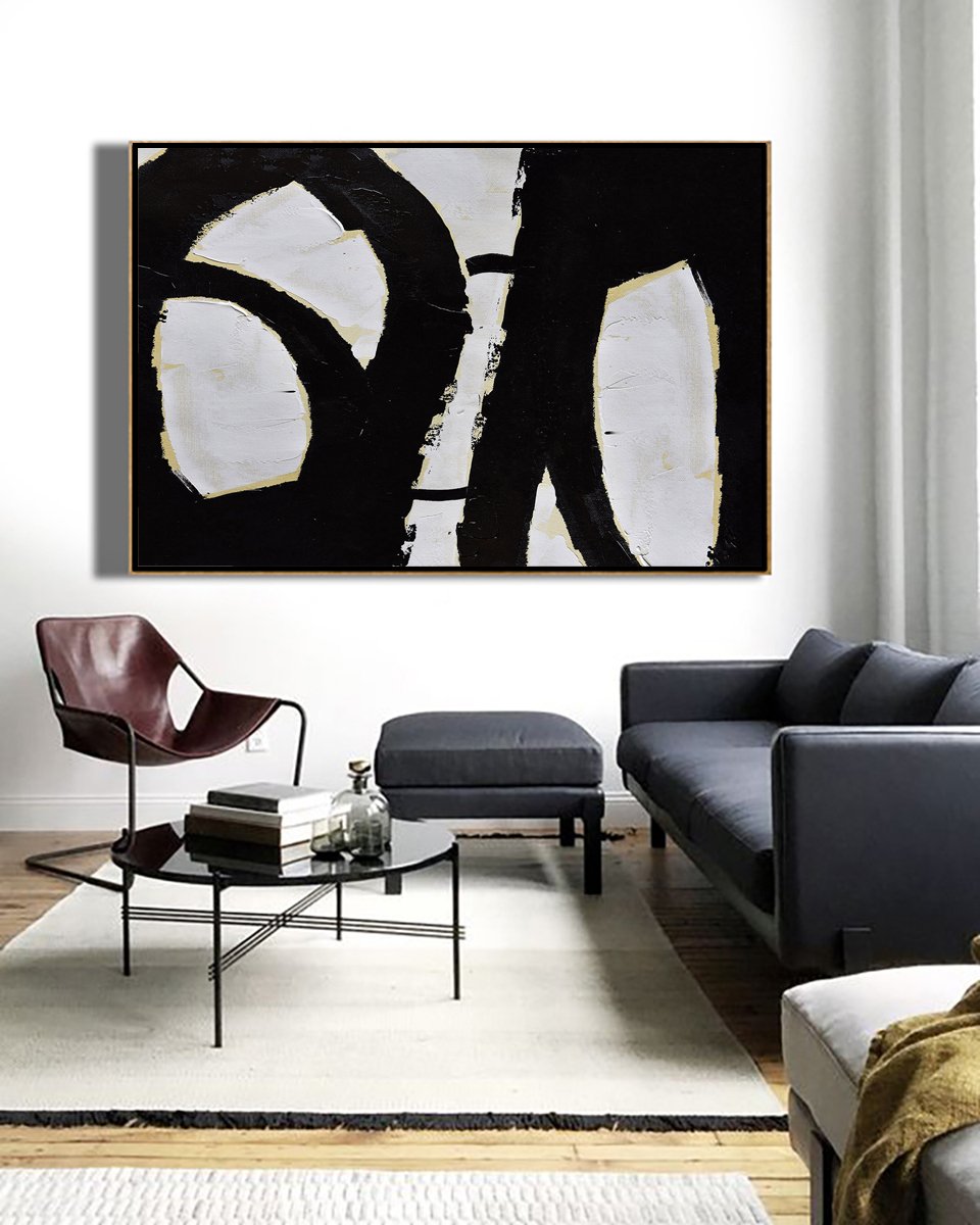 Horizontal Palette Knife Minimalist Art #C29Z